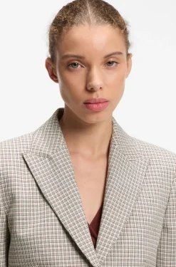 Regular-fit blazer with micro check