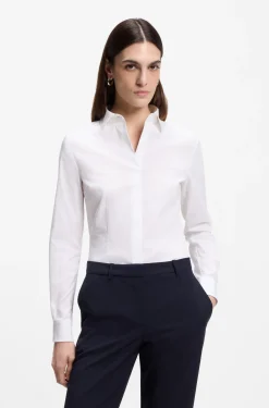 Regular-fit blouse in a cotton blend