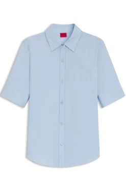 Regular-fit blouse in lightweight cotton canvas