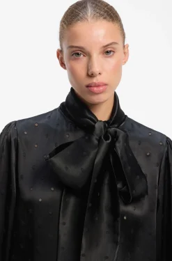 Regular-fit blouse in satin with burnout print