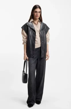 Regular-fit blouse in striped cotton canvas