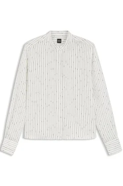 Regular-fit blouse with broken stripe