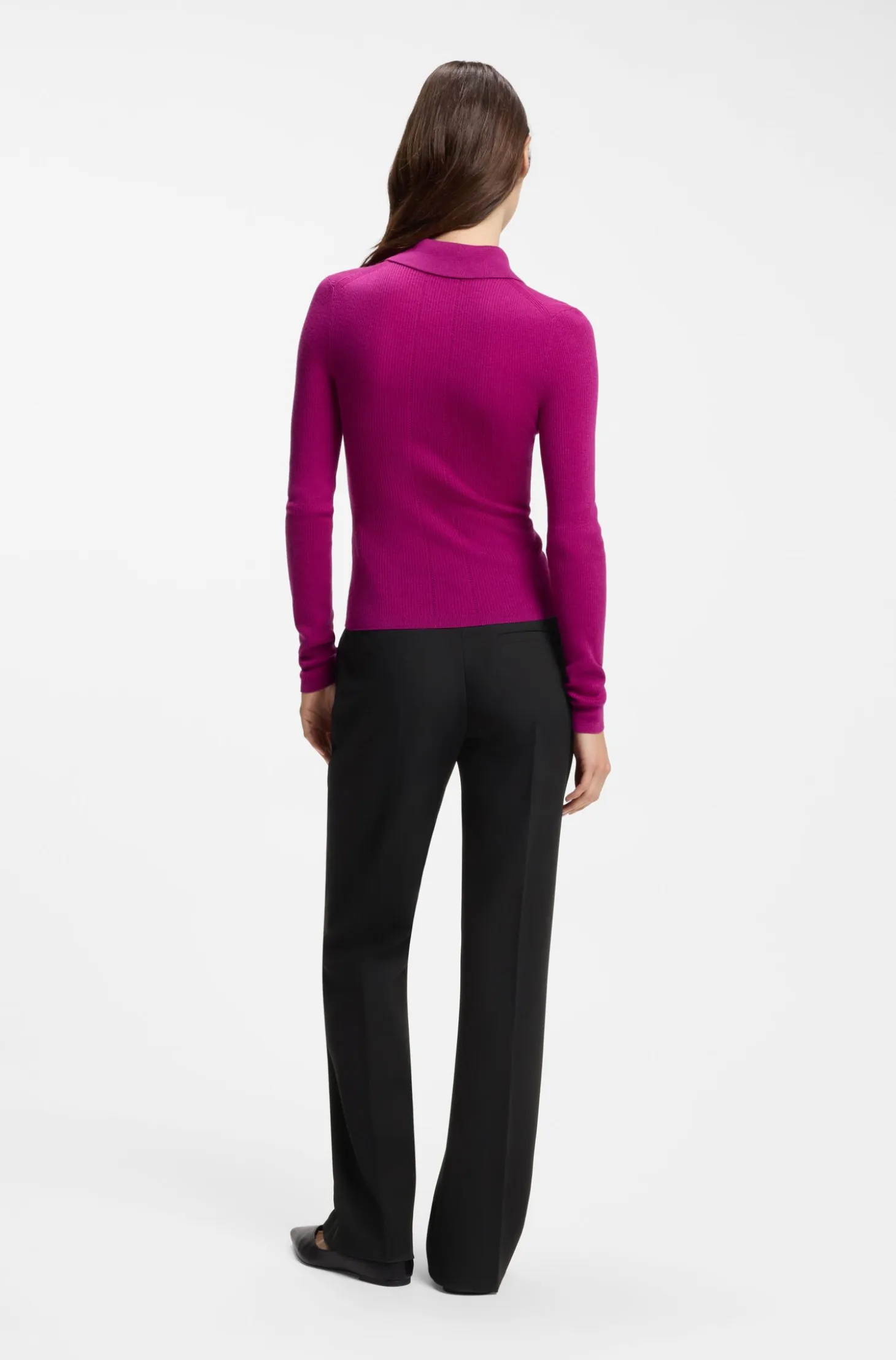 Regular-fit bootcut trousers in stretch fabric