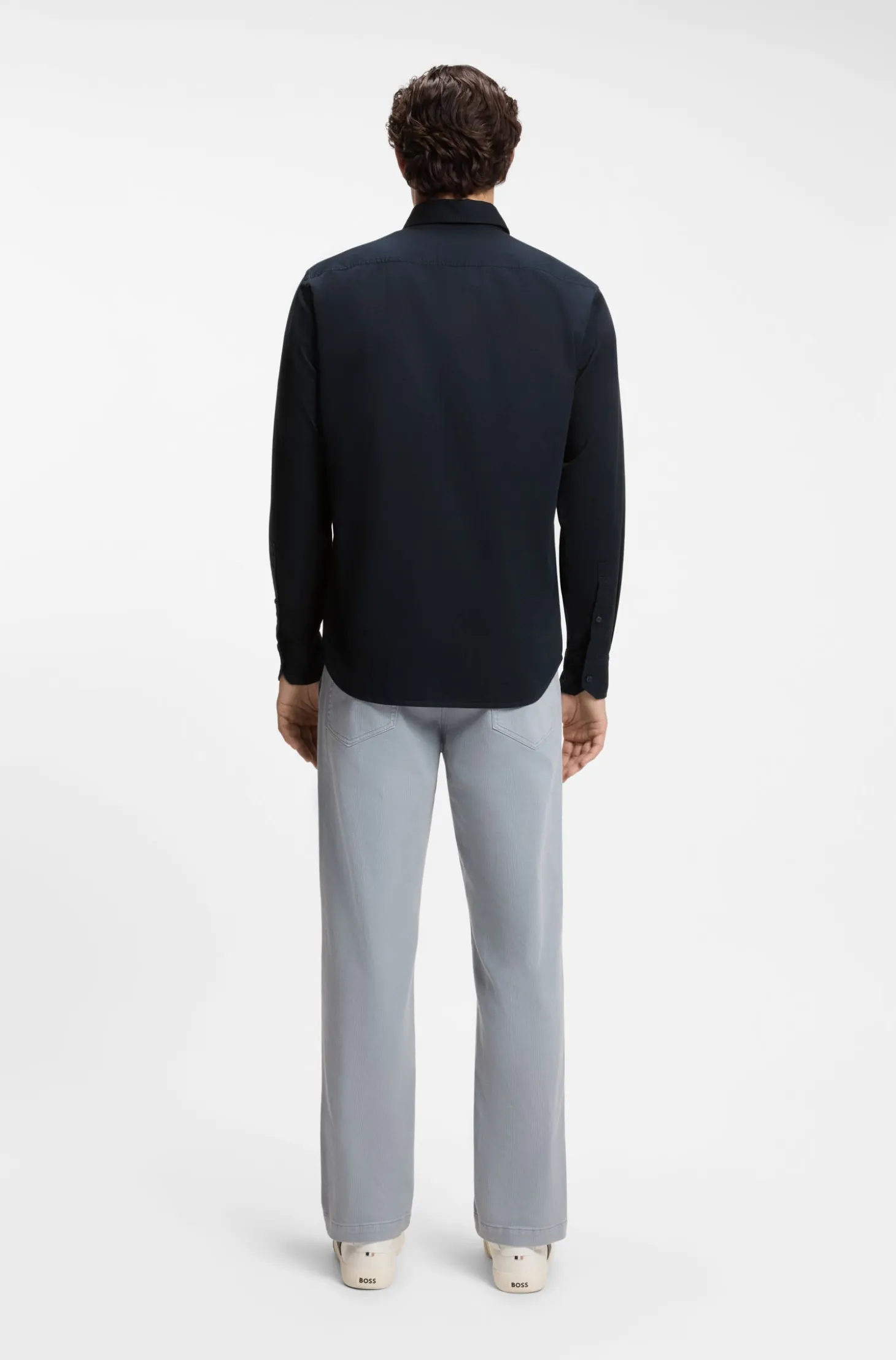 Regular-fit button-down shirt in cotton twill