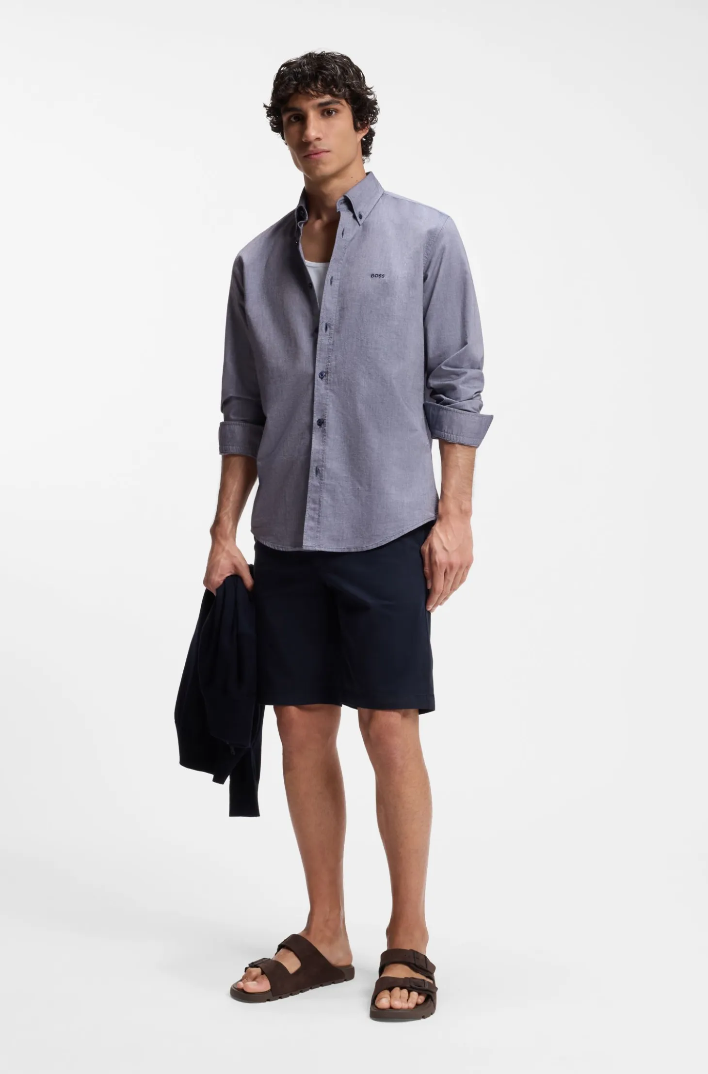 Regular-fit button-down shirt in Oxford cotton