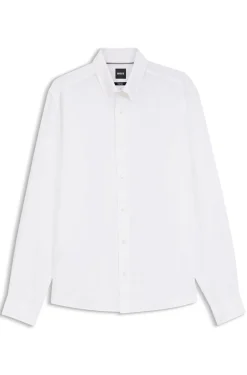 Regular-fit button-down shirt in linen