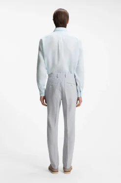 Regular-fit button-down shirt in linen
