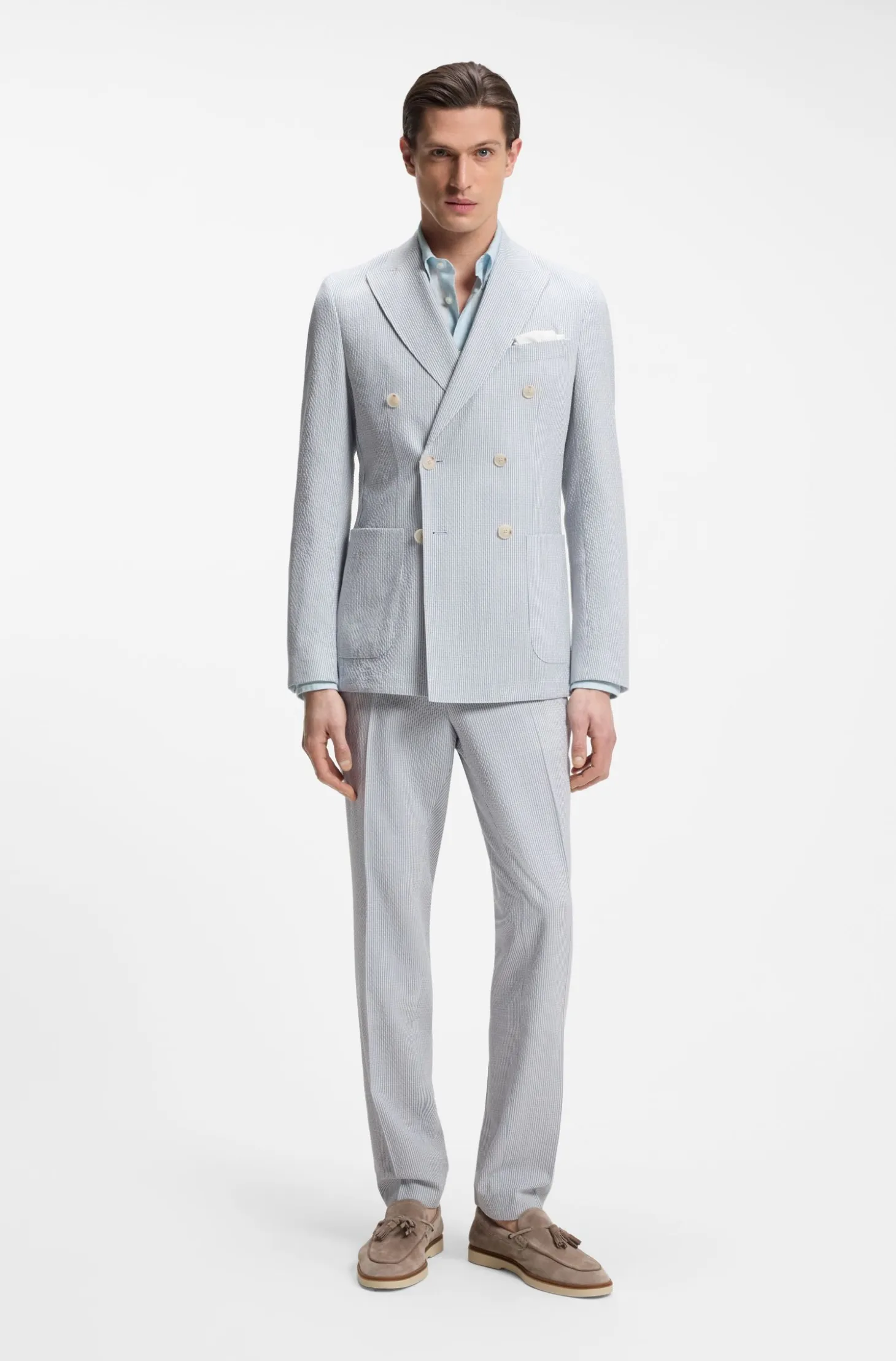Regular-fit button-down shirt in linen