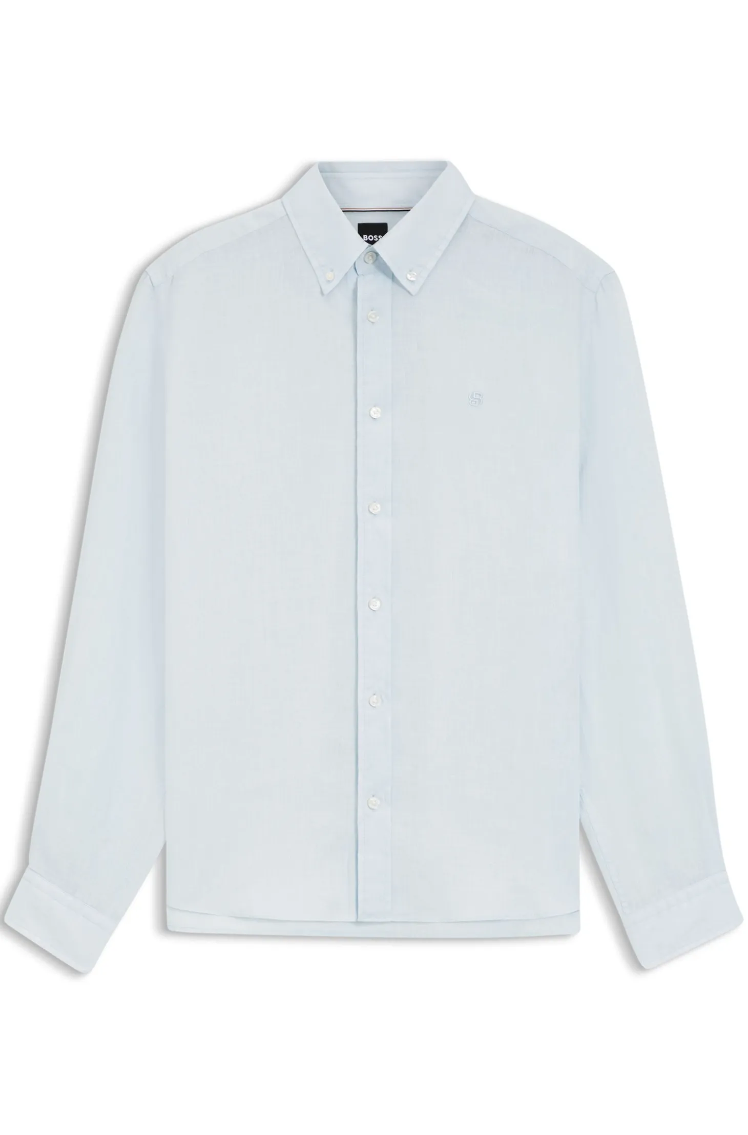 Regular-fit button-down shirt in linen