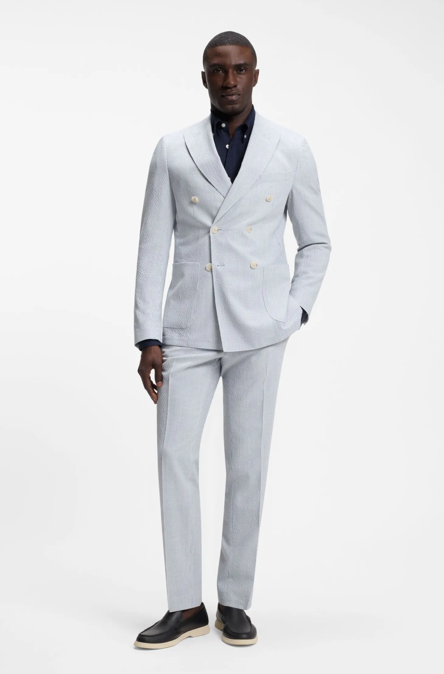 Regular-fit button-down shirt in linen
