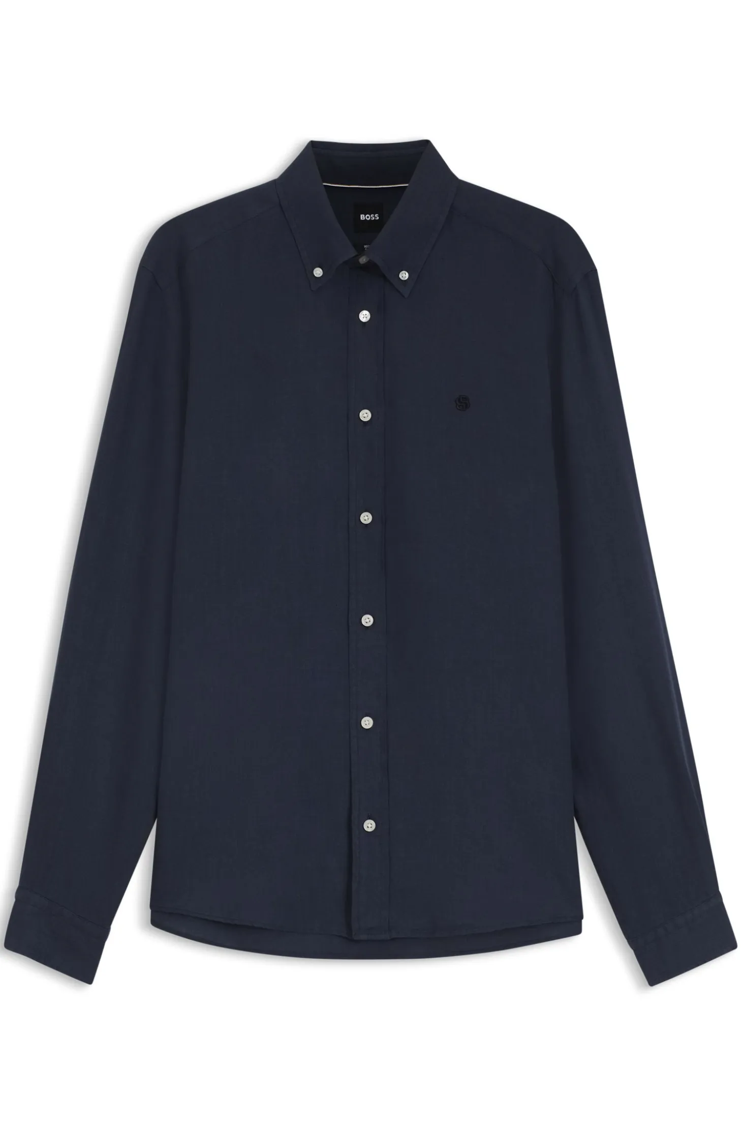 Regular-fit button-down shirt in linen