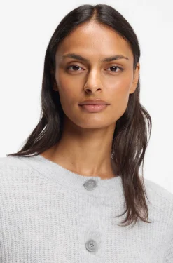 Regular-fit cardigan with open-work stitching