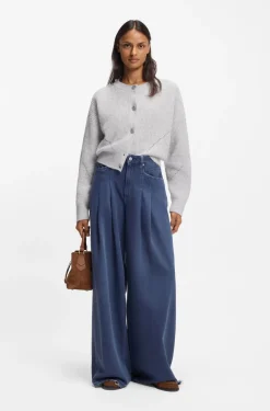 Regular-fit cardigan with open-work stitching