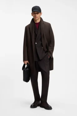 Regular-fit coat in a virgin-wool blend