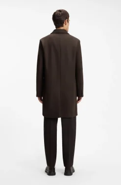 Regular-fit coat in a virgin-wool blend