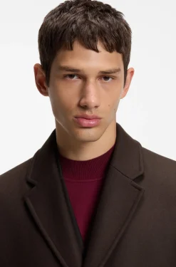 Regular-fit coat in a virgin-wool blend