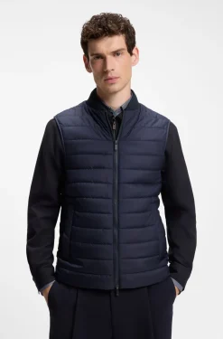Regular-fit coat in patterned stretch fabric