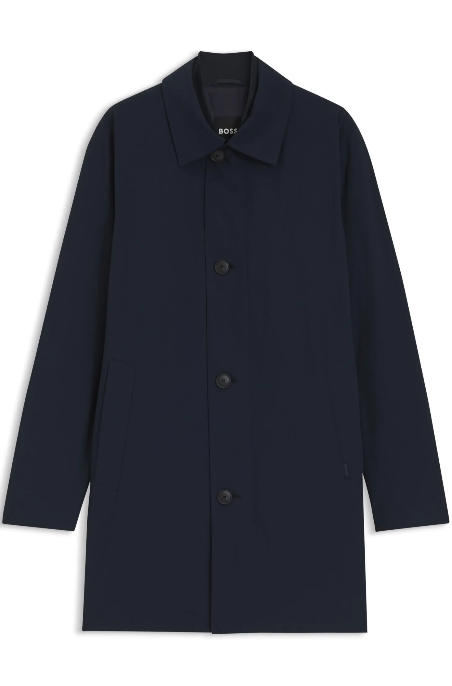 Regular-fit coat in patterned stretch fabric
