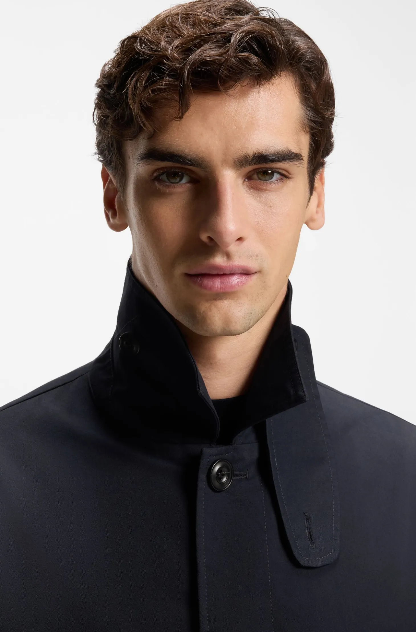 Regular-fit coat in water-repellent gabardine