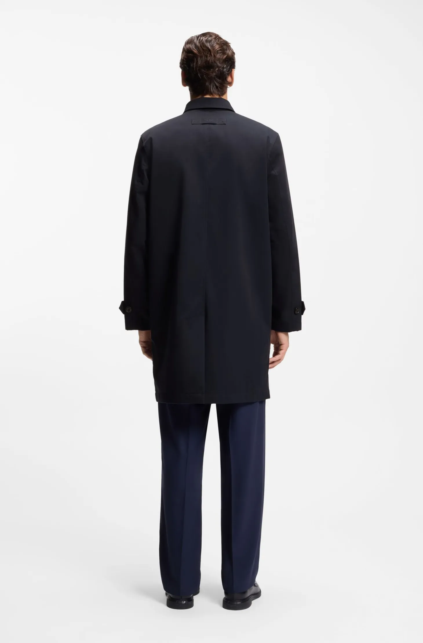 Regular-fit coat in water-repellent gabardine