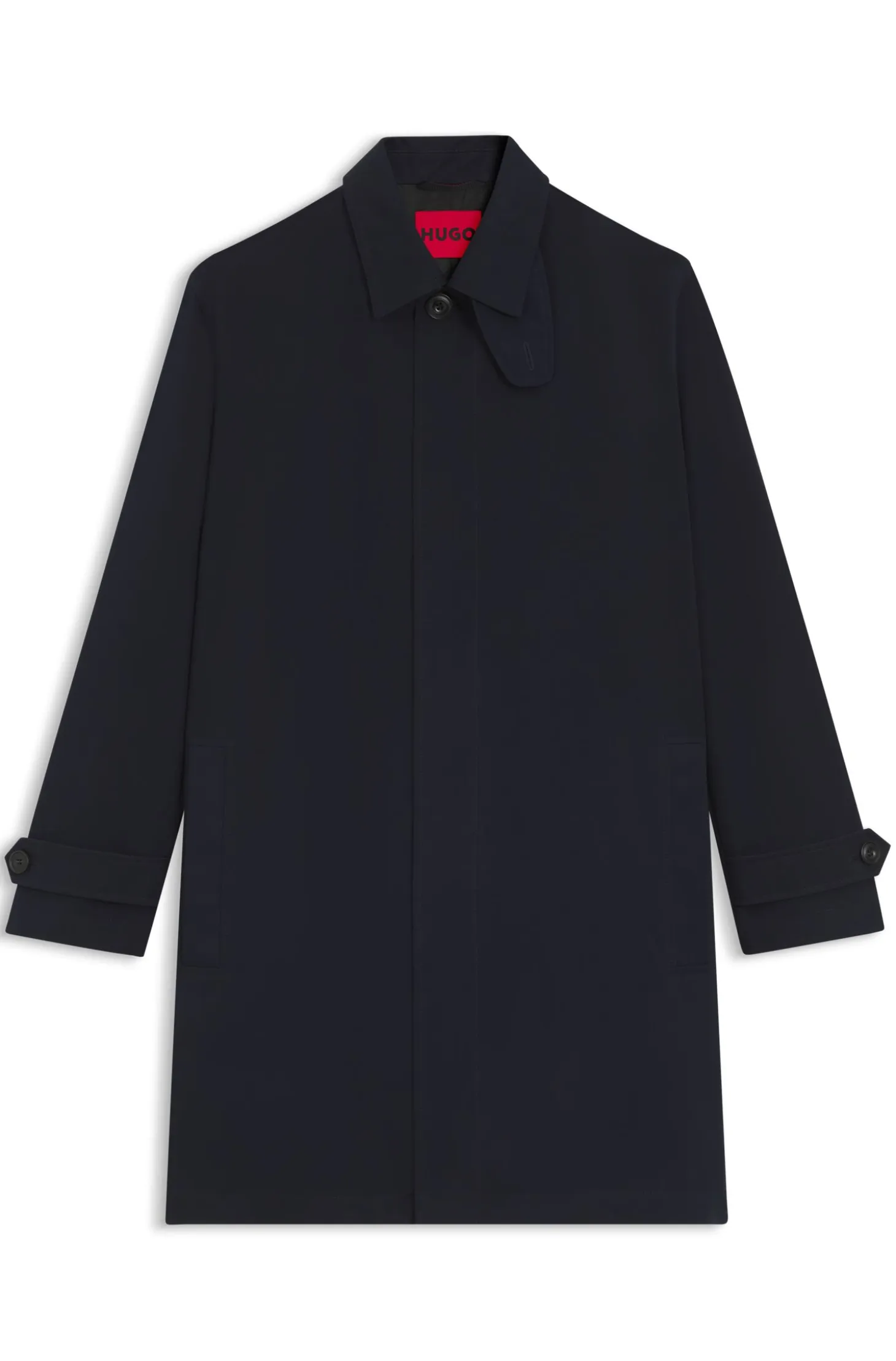 Regular-fit coat in water-repellent gabardine