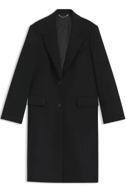 Regular-fit coat in wool with peak lapels
