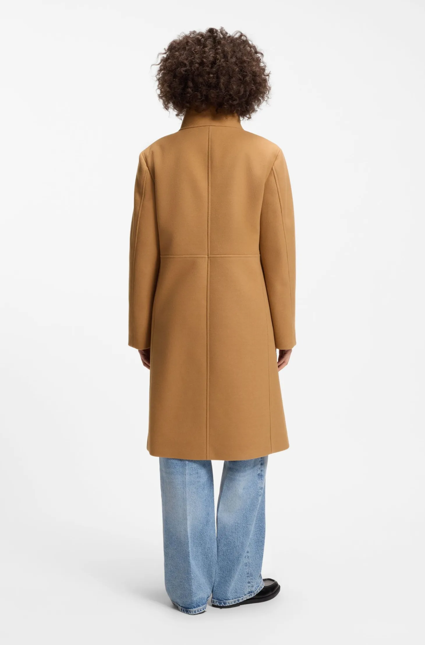 Regular-fit coat with asymmetric zip