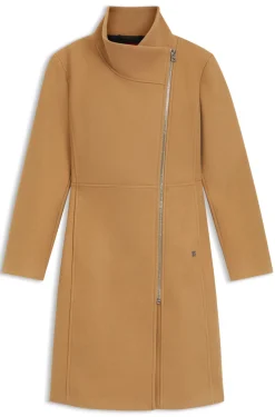 Regular-fit coat with asymmetric zip