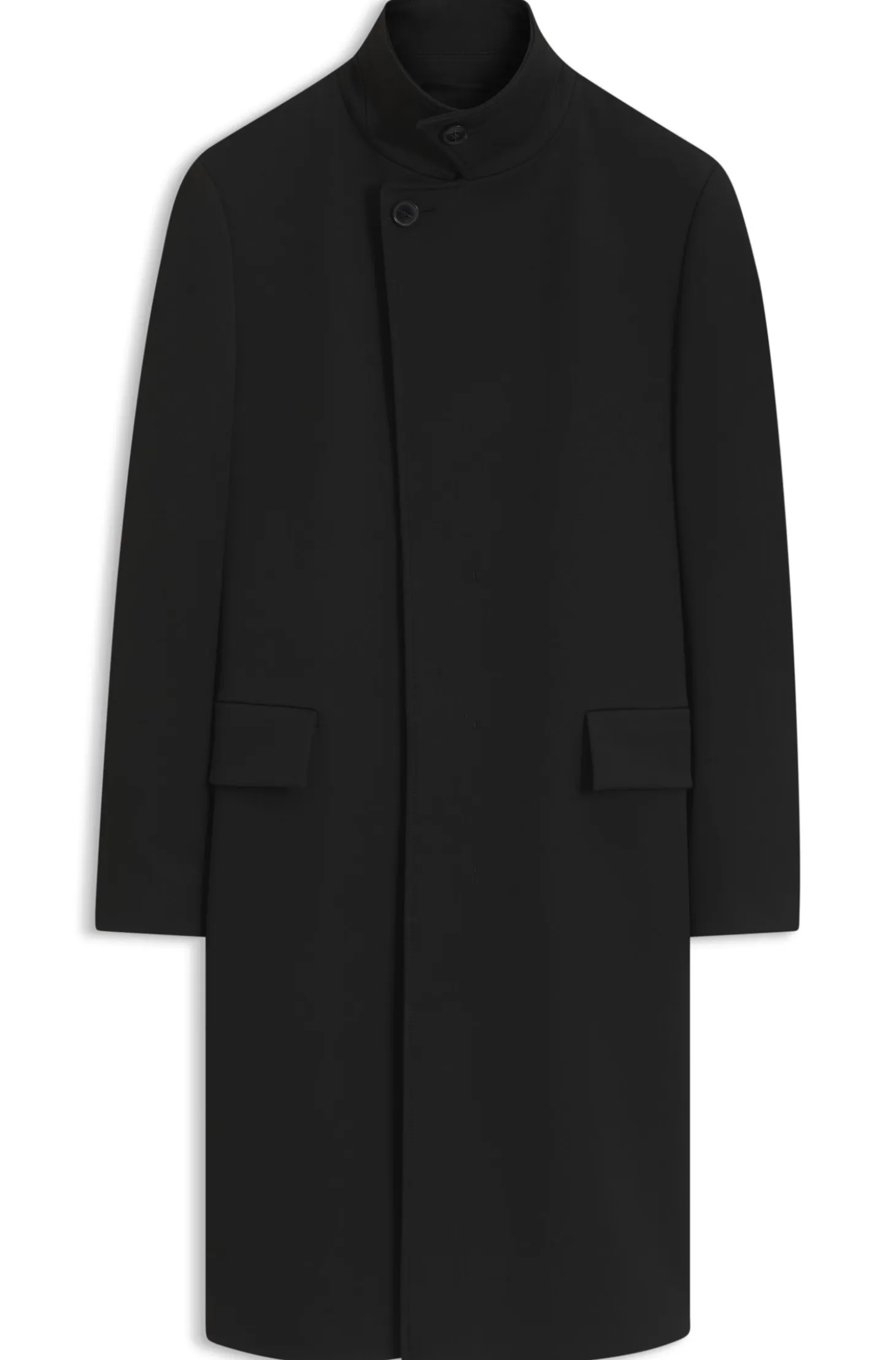 Regular-fit coat with stand collar