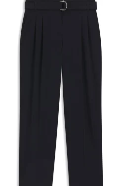 Regular-fit cropped trousers in crease-resistant crepe