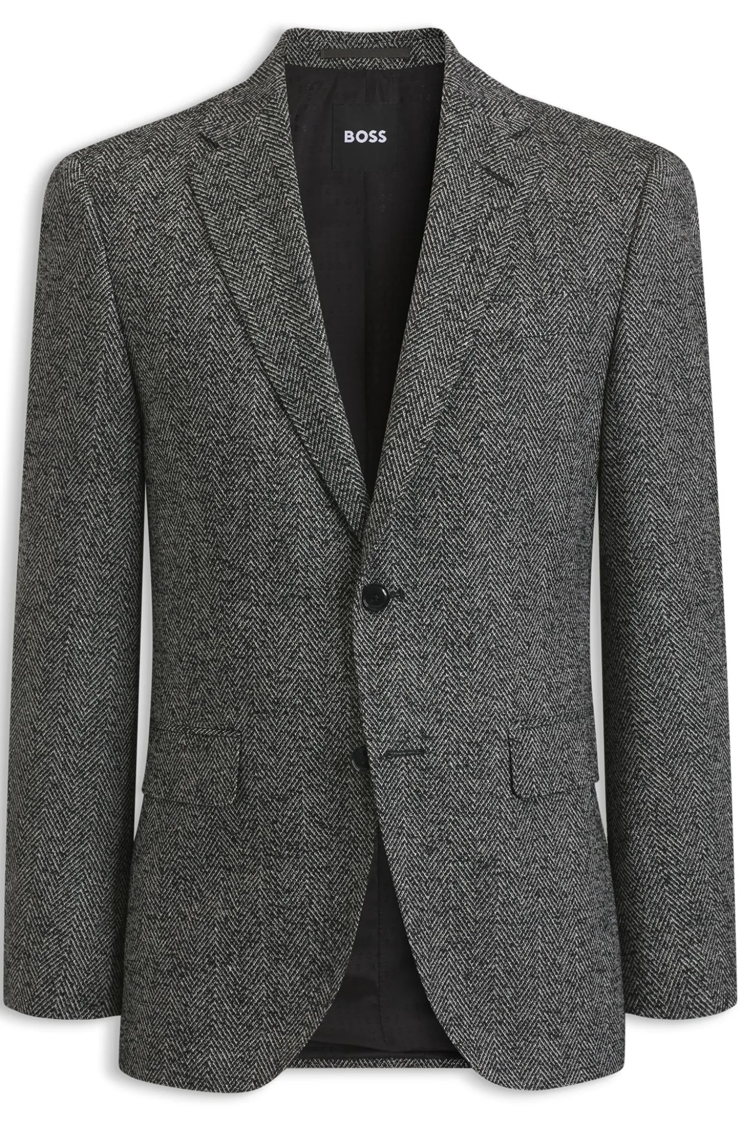 Regular-fit jacket in a herringbone wool blend