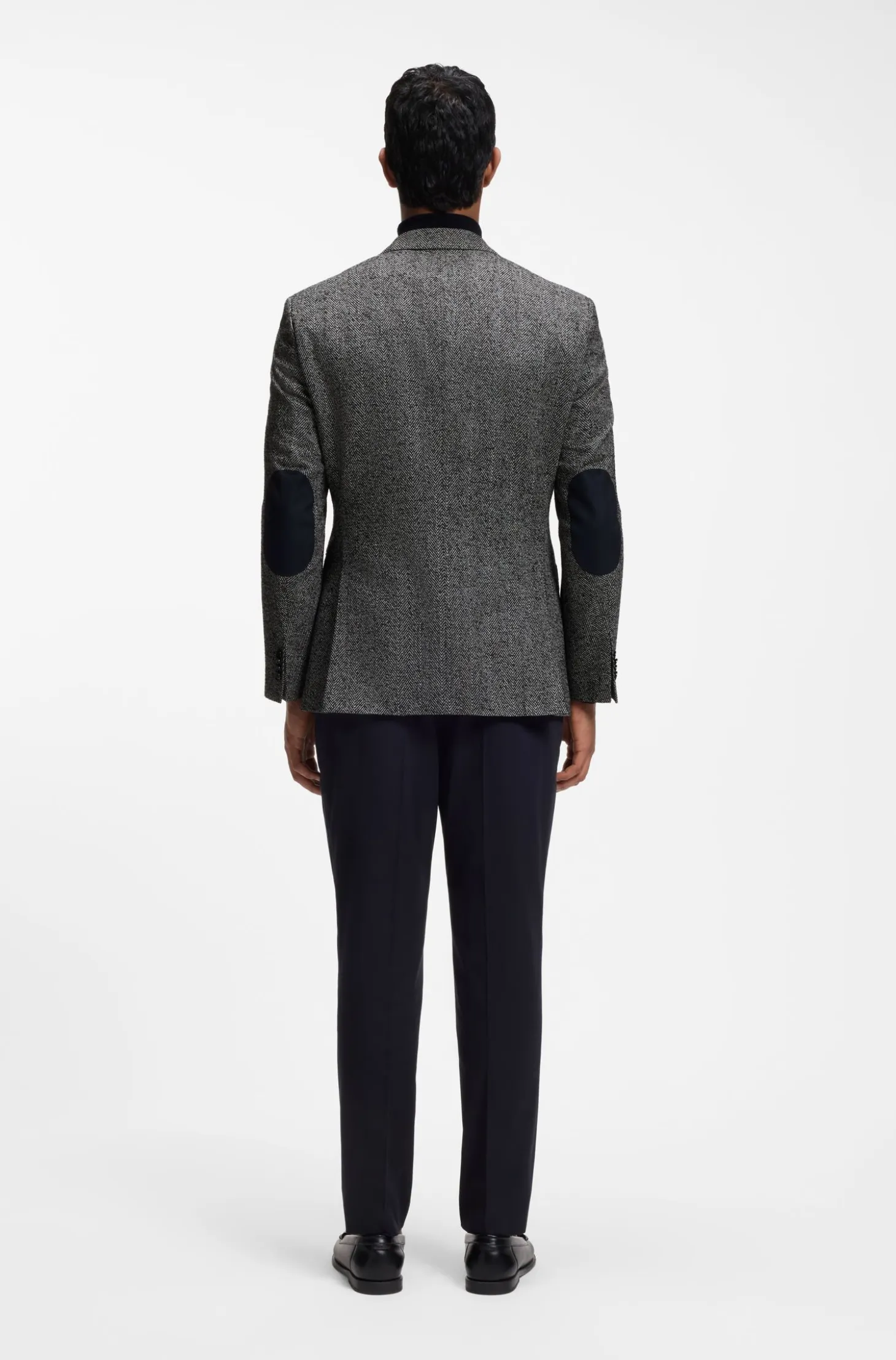 Regular-fit jacket in a herringbone wool blend