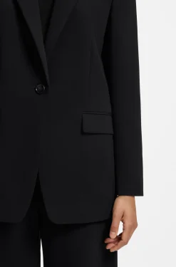 Regular-fit jacket in crease-resistant crepe
