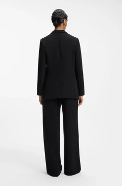 Regular-fit jacket in crease-resistant crepe