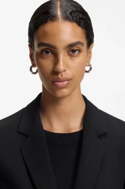 Regular-fit jacket in crease-resistant crepe