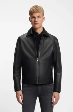 Regular-fit jacket in nappa leather