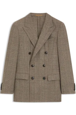 Regular-fit jacket in silk and virgin wool