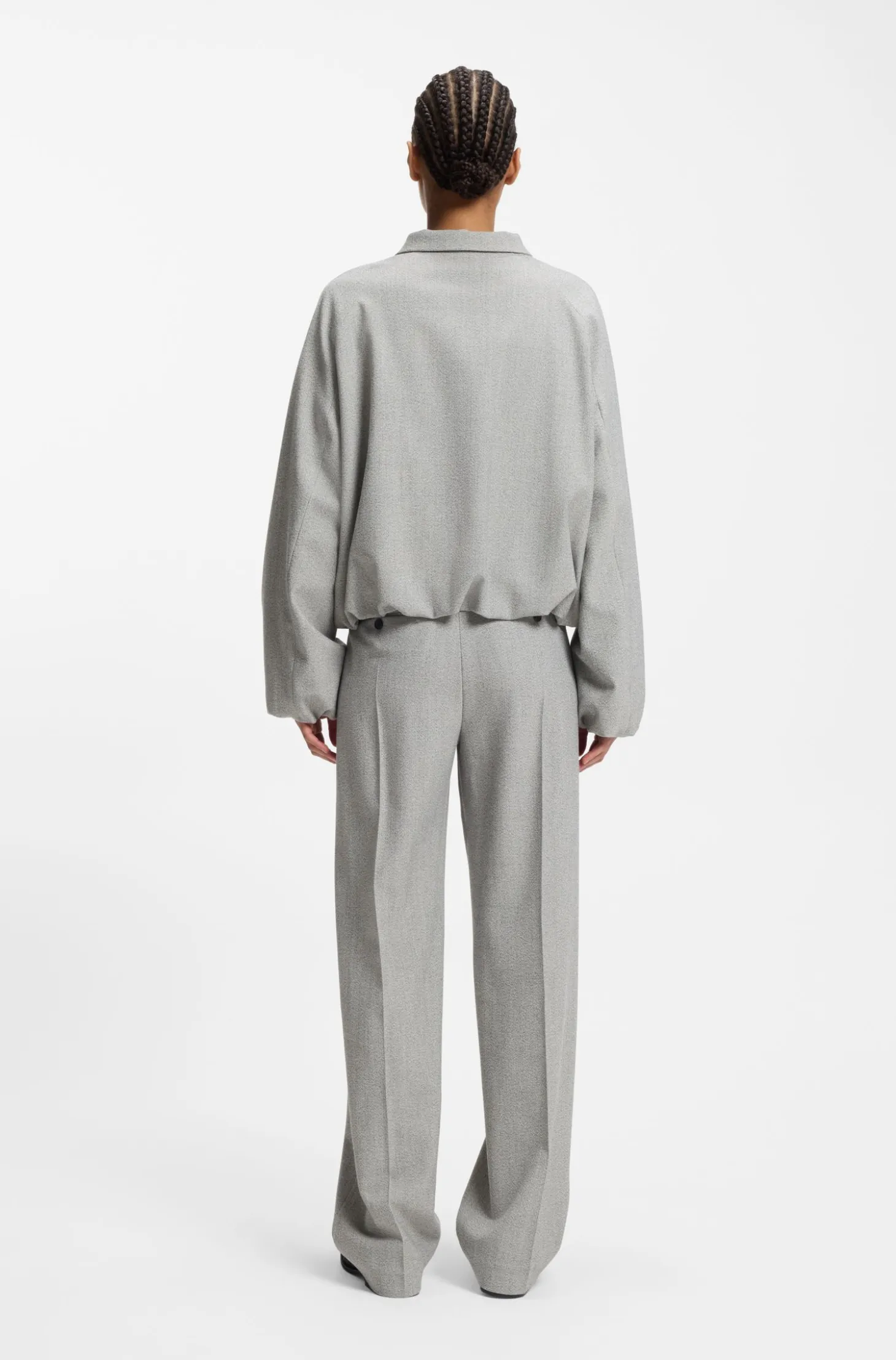 Regular-fit jacket in stretch sharkskin