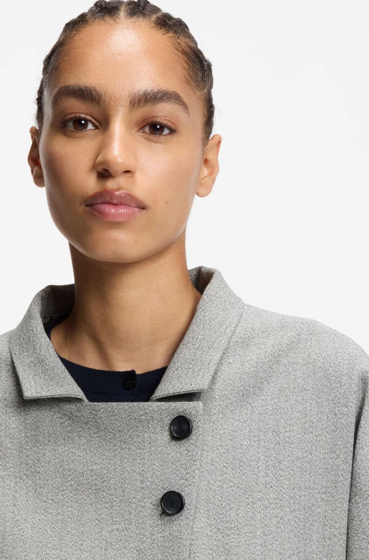 Regular-fit jacket in stretch sharkskin
