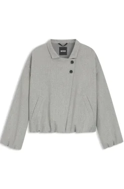 Regular-fit jacket in stretch sharkskin