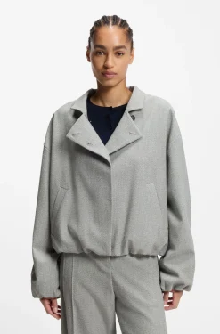 Regular-fit jacket in stretch sharkskin