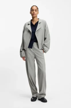 Regular-fit jacket in stretch sharkskin