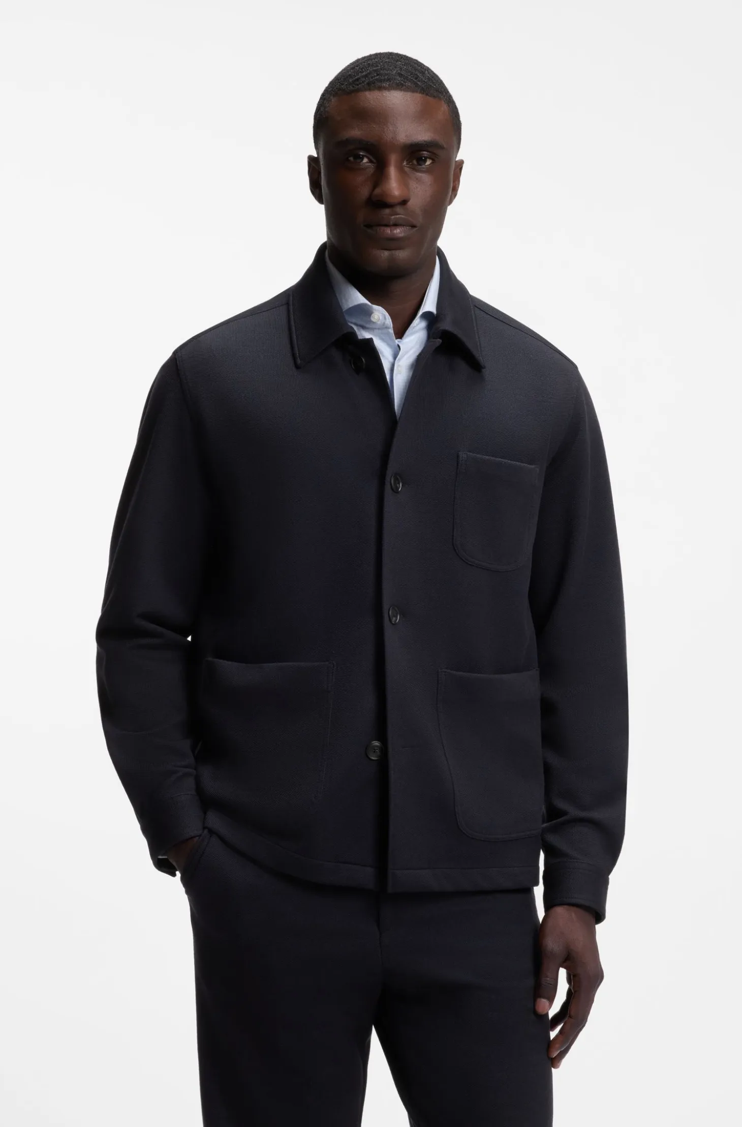 Regular-fit jacket in stretch jersey