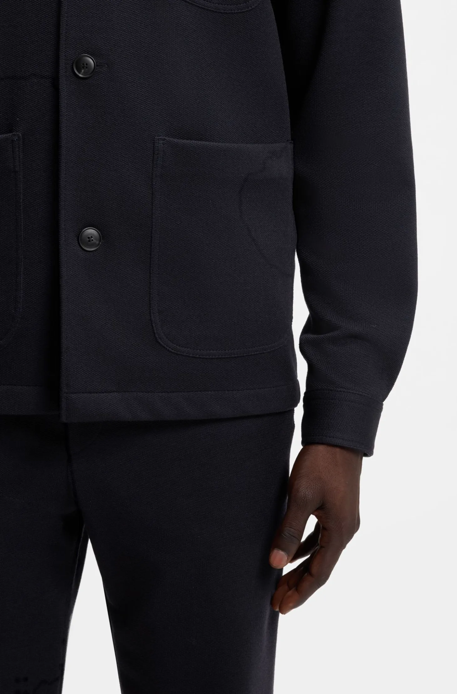 Regular-fit jacket in stretch jersey