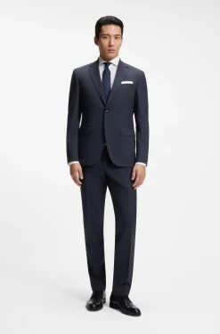 Regular-fit jacket in stretch wool