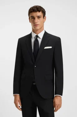 Regular-fit jacket in stretch wool