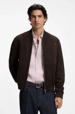 Regular-fit jacket in suede