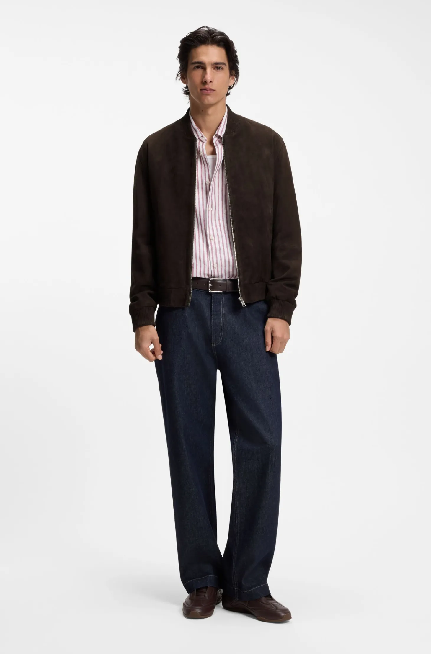 Regular-fit jacket in suede