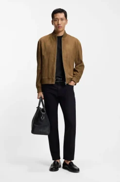 Regular-fit jacket in suede