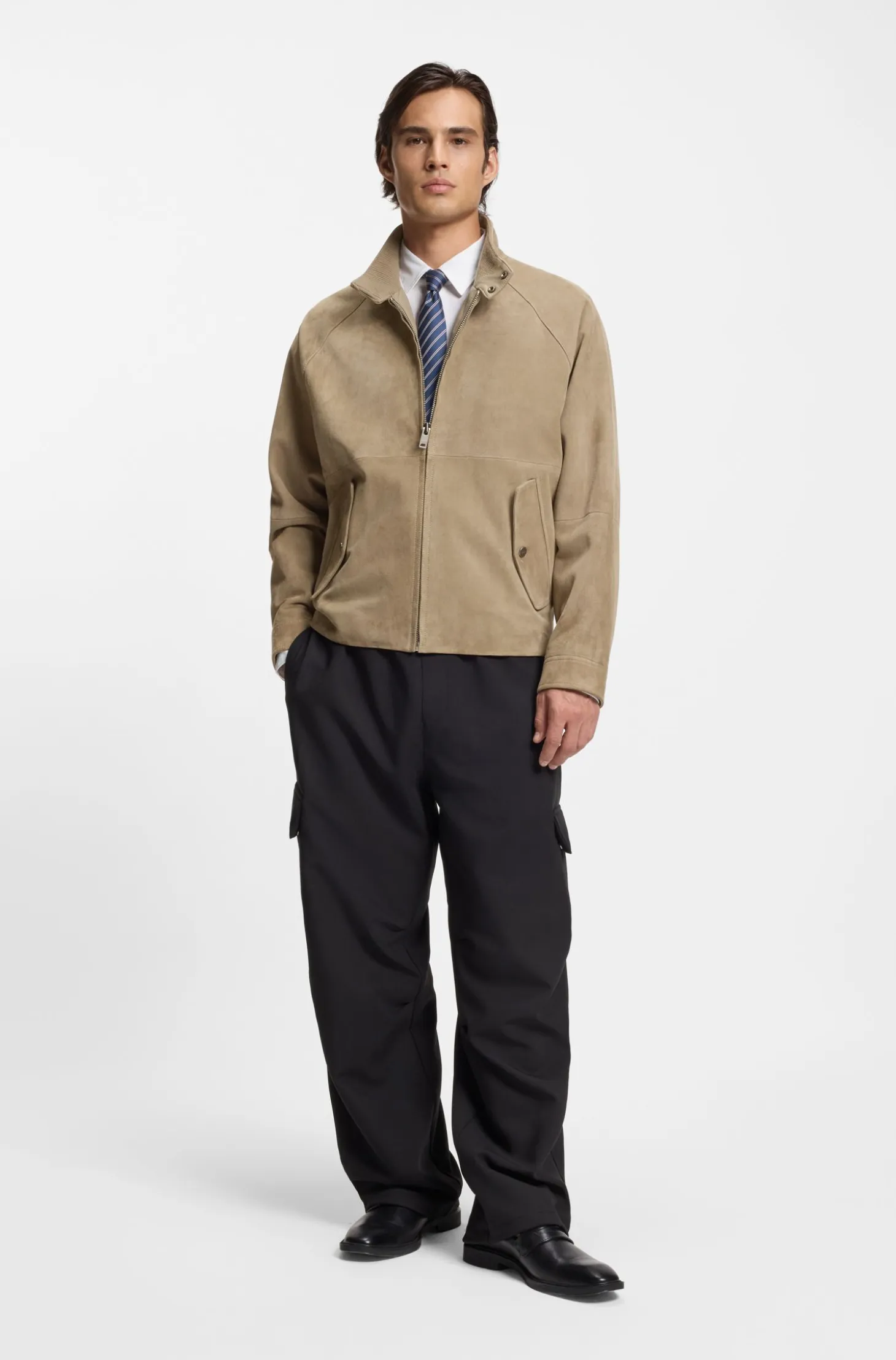 Regular-fit jacket in suede